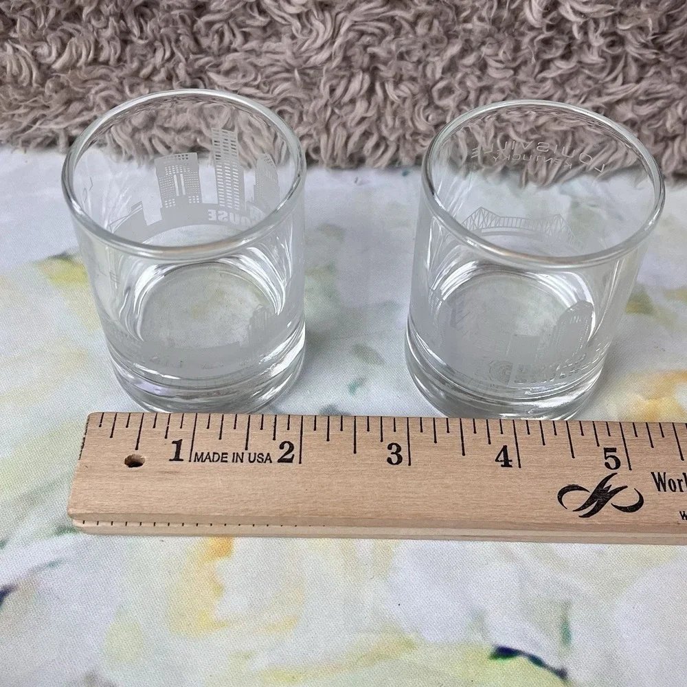2 Jim Beam Urban Stillhouse Louisville Kentucky Shot Glass Glasses Scenery Thick